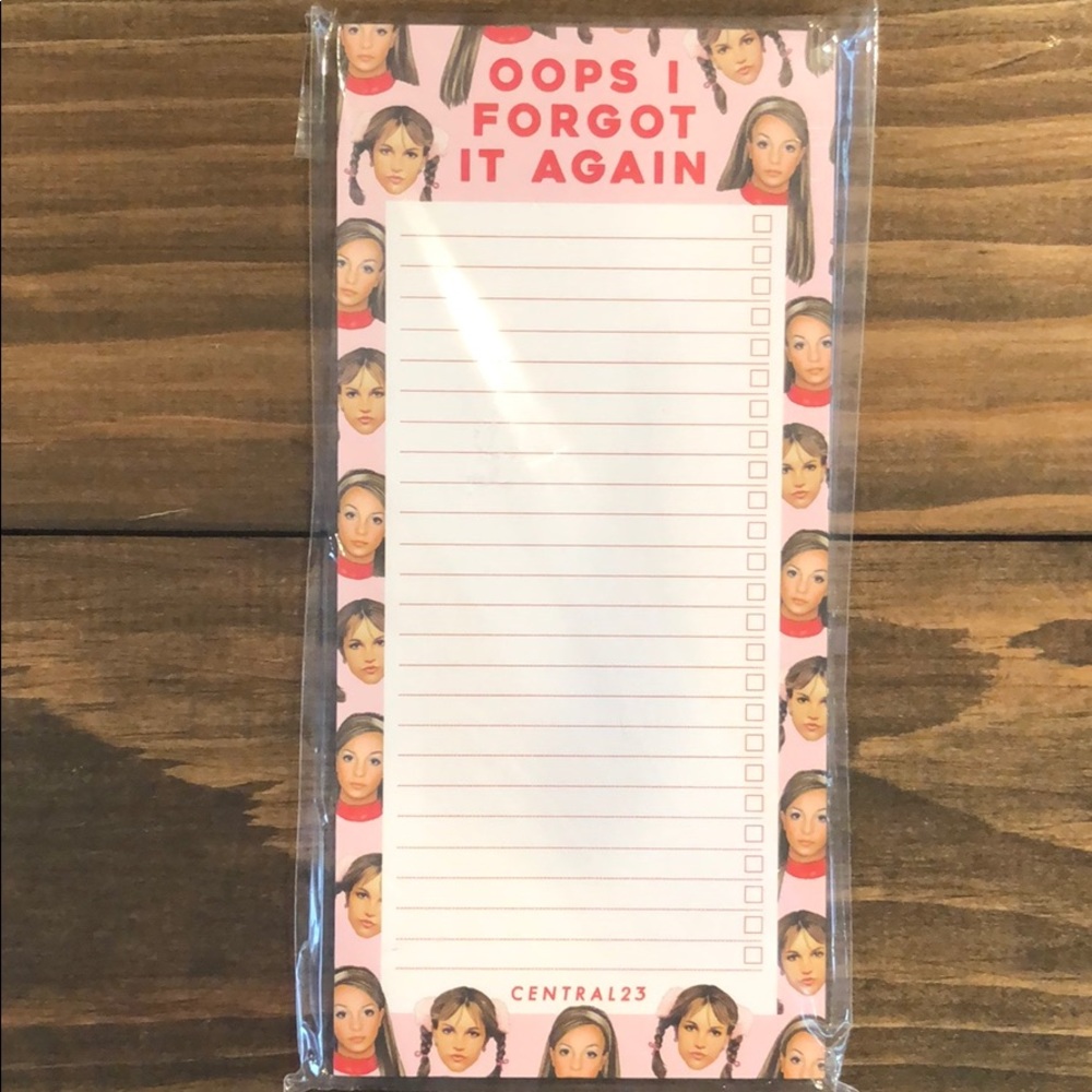 Britney Spears To Do List Notepad NWT